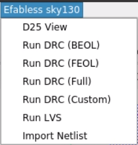 Sky130 menu